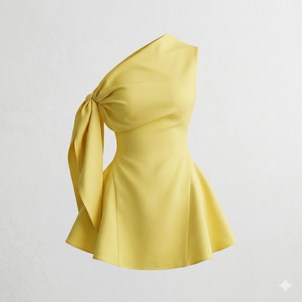 The "Soleil" Sculptural Tulip Mini Dress